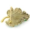 Image 5 : Unique Omega Vintage 14K Yellow Gold Green Enamel & Diamond Detailed Leaf Brooch