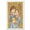 Image 1 : "Golden Times" Limited Edition Serigraph by Edna Hibel (1917-2014), Numbered and