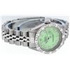 Image 3 : Rolex Ladies 26 Stainless Steel Green Pyramid Diamond Datejust Wristwatch Servic