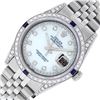 Image 2 : Rolex Mens Stainless Steel Diamond Lugs & Sapphire Datejust Wristwatch