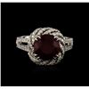 Image 2 : 14KT White Gold 4.05 ctw Ruby and Diamond Ring