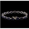 Image 2 : 14KT White Gold 16.95 ctw Sapphire and Diamond Bracelet