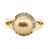 Image 1 : South Sea Pearl and Diamond Ring - 18KT Yellow Gold