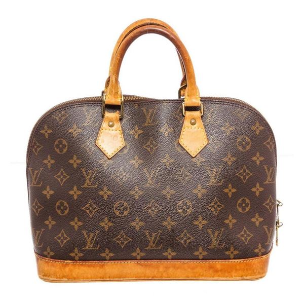 Louis Vuitton Monogram Canvas Leather Alma MM Handbag