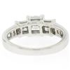 Image 9 : 14k White Gold 1.45 ctw 3 Princess Diamond Engagement Ring w/ Baguette Accents