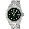 Image 3 : Rolex Mens Stainless Steel Slate Green Diamond 1.40CTW Bezel 36MM Datejust Wrist