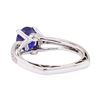 Image 3 : 1.70 ctw Blue Sapphire and Diamond Ring - 18KT White Gold