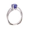 Image 4 : 1.70 ctw Blue Sapphire and Diamond Ring - 18KT White Gold