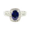 Image 2 : 1.90 ctw Oval Brilliant Blue Sapphire And Diamond Ring - 14KT White Gold