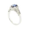Image 4 : 1.90 ctw Oval Brilliant Blue Sapphire And Diamond Ring - 14KT White Gold