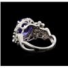 Image 3 : 14KT White Gold 4.31 ctw Tanzanite and Diamond Ring