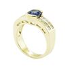Image 4 : 1.37 ctw Square Cushion Brilliant Blue Sapphire And Diamond Ring - 14KT Yellow G