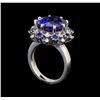 Image 4 : 14KT White Gold 9.22 ctw Tanzanite, Sapphire and Diamond Ring