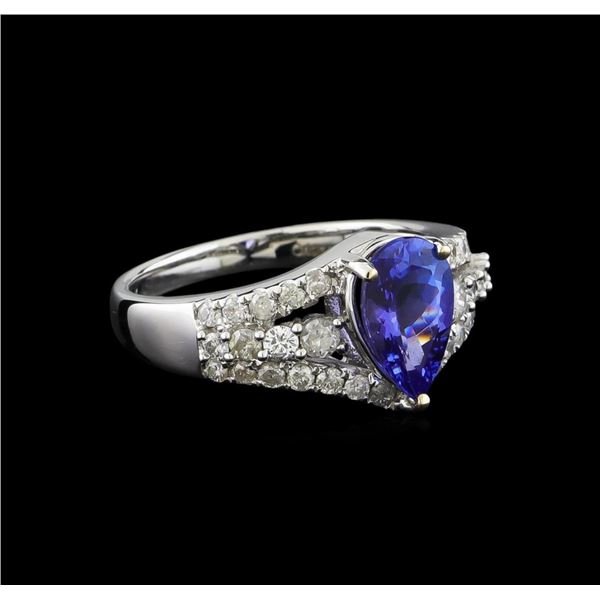 14KT White Gold 1.88 ctw Tanzanite and Diamond Ring