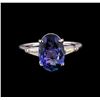 Image 2 : 14KT White Gold 3.35 ctw Tanzanite and Diamond Ring