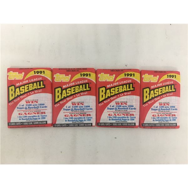 Sealed 4 packs 1991 topps baseball