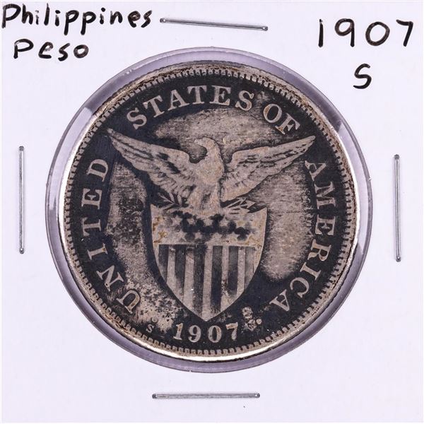 1907-S Philippines One Peso Silver Coin