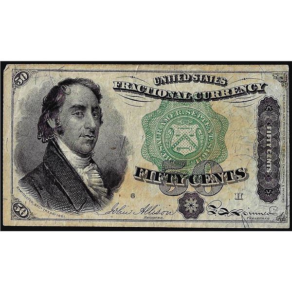 March 3, 1863 Fifty Cents Fourth Issue Fractional Currency Note