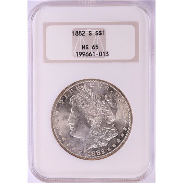 1882-S $1 Morgan Silver Dollar Coin NGC MS65 Old Fatty Holder