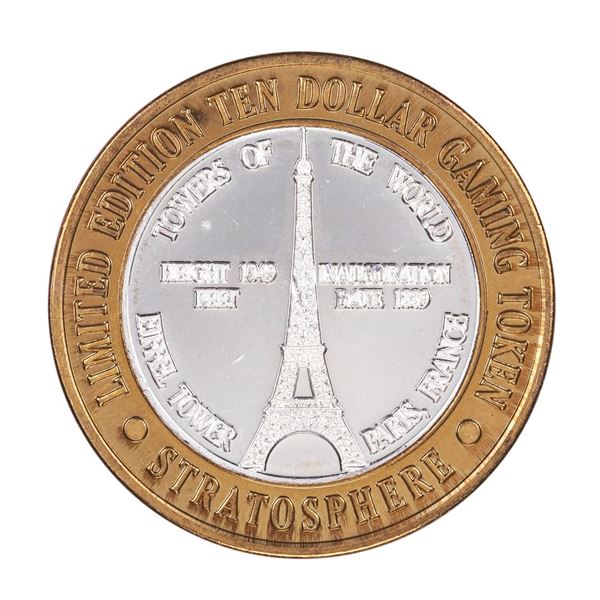 .999 Silver Stratosphere Las Vegas, Nevada $10 Casino Limited Edition Gaming Token