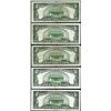 Image 2 : Lot of (5) 1934D $5 Silver Certificate Notes