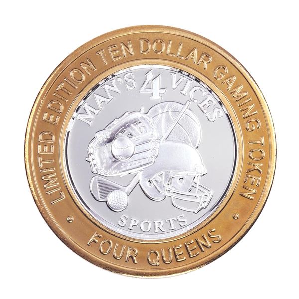 .999 Silver Four Queens Casino Hotel Las Vegas $10 Limited Edition Gaming Token