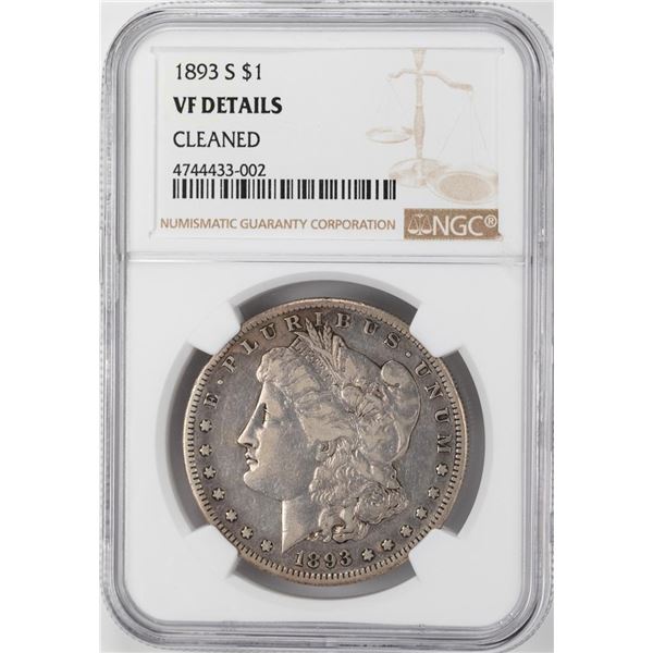 1893-S $1 Morgan Silver Dollar Coin NGC VF Details