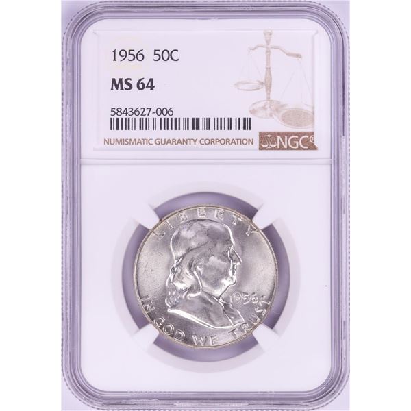 1956 Franklin Half Dollar Coin NGC MS64