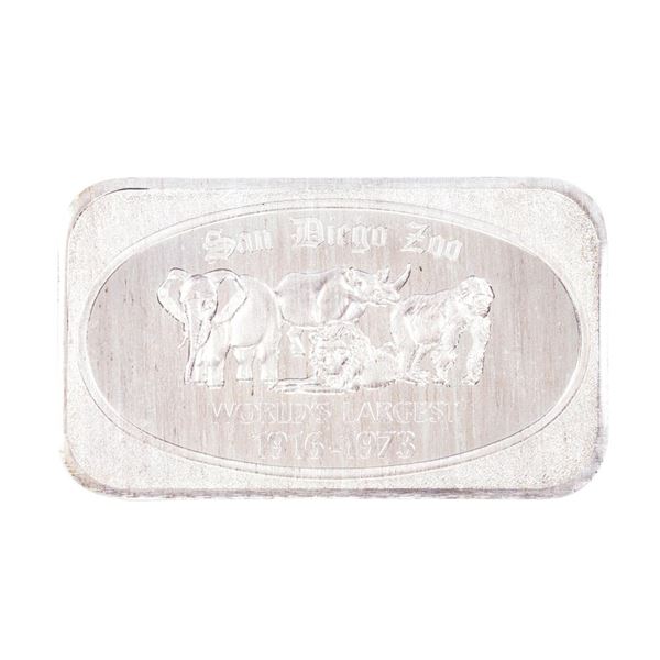 1973 U.S. Silver Corporation San Diego Zoo 1oz .999 Fine Silver Art Bar