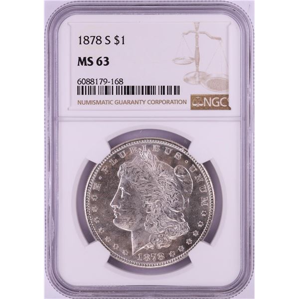 1878-S $1 Morgan Silver Dollar Coin NGC MS63
