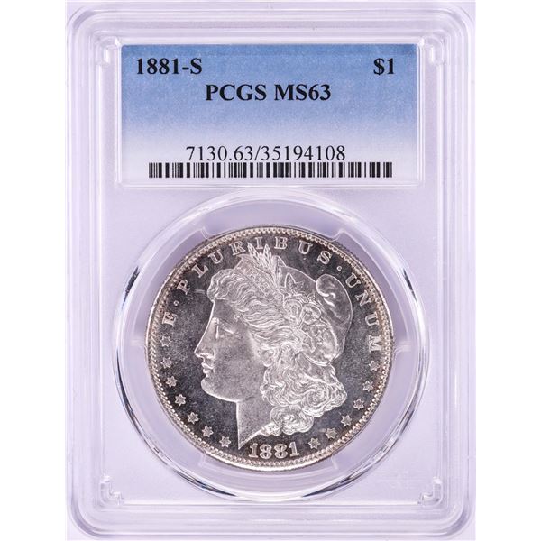 1881-S $1 Morgan Silver Dollar Coin PCGS MS63