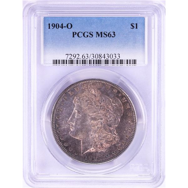 1904-O $1 Morgan Silver Dollar Coin PCGS MS63 Nice Toning