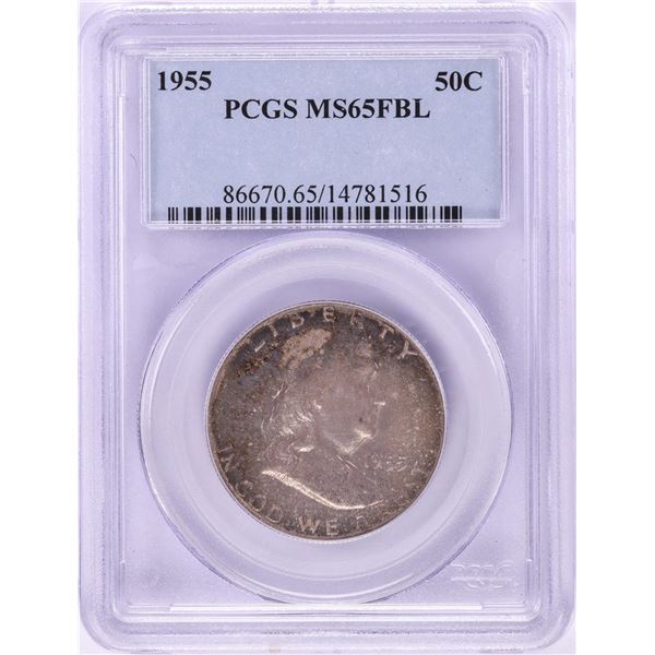 1955 Franklin Half Dollar Coin PCGS MS65FBL