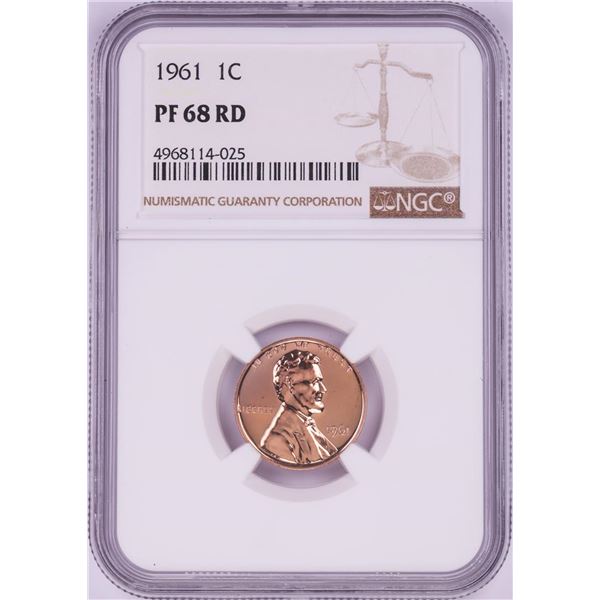 1961 Proof Lincoln Memorial Cent Coin NGC PF68RD