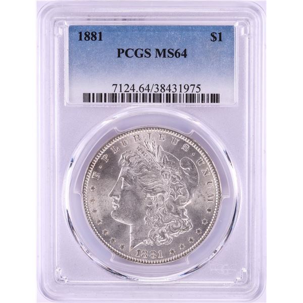 1881 $1 Morgan Silver Dollar Coin PCGS MS64
