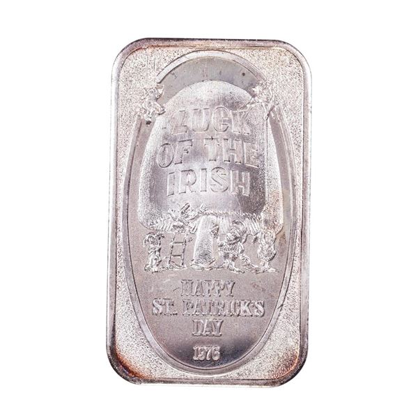 1976 U.S. Silver Corporation St. Patrick's Day 1oz .999 Fine Silver Art Bar