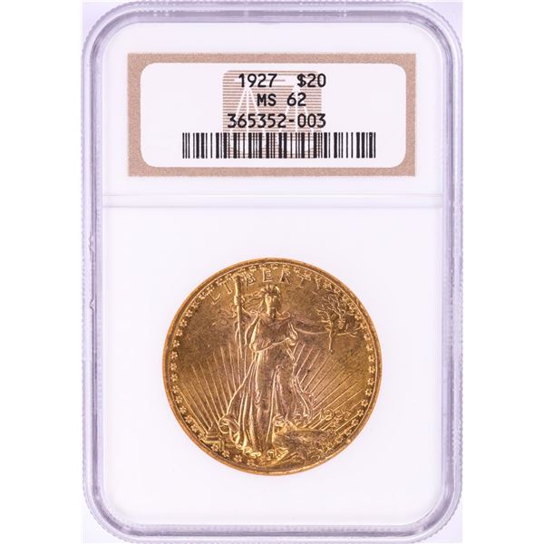 1927 $20 St. Gaudens Double Eagle Gold Coin NGC MS62