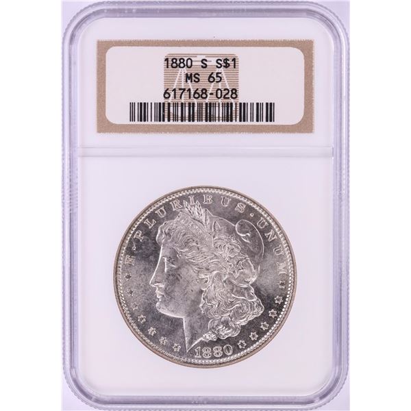 1880-S $1 Morgan Silver Dollar Coin NGC MS65 Old Holder