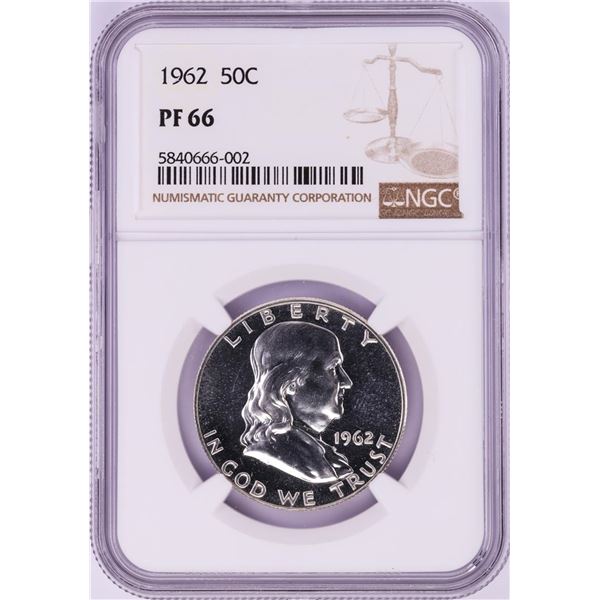 1962 Proof Franklin Half Dollar Coin NGC PF66