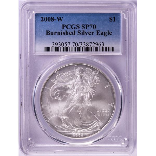 2008-W $1 Burnished American Silver Eagle Coin PCGS SP70