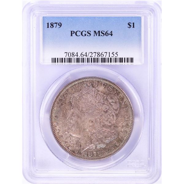 1879 $1 Morgan Silver Dollar Coin PCGS MS64 Nice Toning