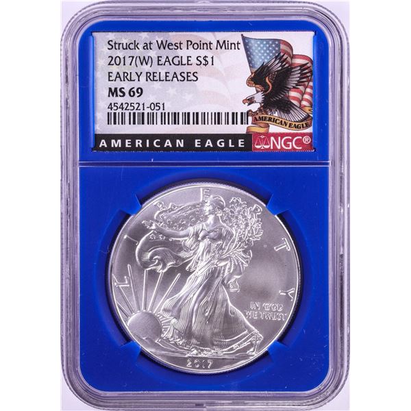 2017(W) $1 American Silver Eagle Coin NGC MS69 Early Releases
