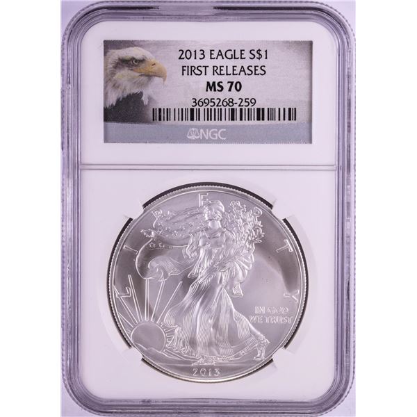2013 $1 American Silver Eagle Coin NGC MS70 First Releases