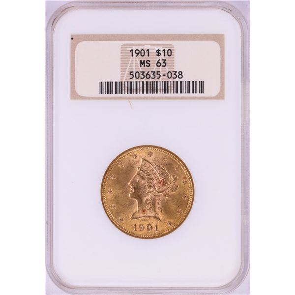 1901 $10 Liberty Head Eagle Gold Coin NGC MS63