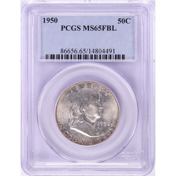 1950 Franklin Half Dollar Coin PCGS MS65FBL
