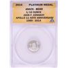 Image 1 : 2014 Proof 1/10 oz Platinum JFK Apollo 11 Anniversary Medal ANACS MS69