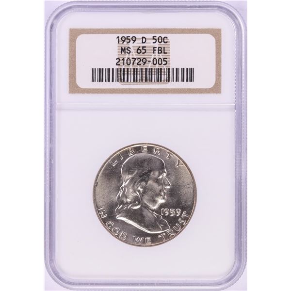 1959-D Franklin Half Dollar Coin NGC MS65FBL