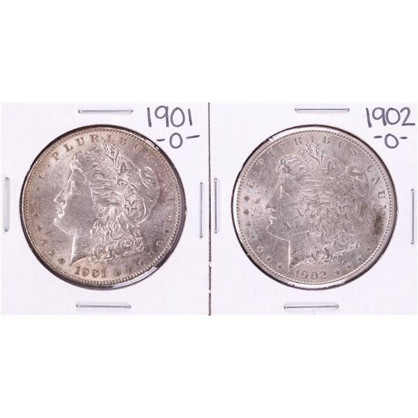 Lot of 1901-O & 1902-O $1 Morgan Silver Dollar Coins