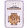 Image 1 : 1925 $20 St. Gaudens Double Eagle Gold Coin NGC MS62