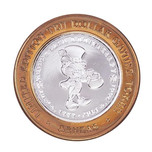 .999 Silver Osheas Casino Las Vegas, Nevada $10 Casino Limited Edition Gaming Token